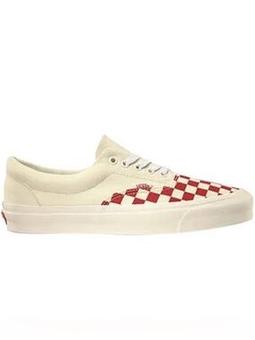 Vans Red and Cream Checkered Sneakers